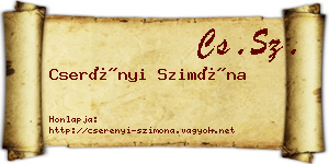 Cserényi Szimóna névjegykártya